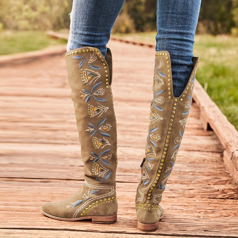๐ FRYE | Tina Embroidery Over Knee High Boots - Picture 3 of 4